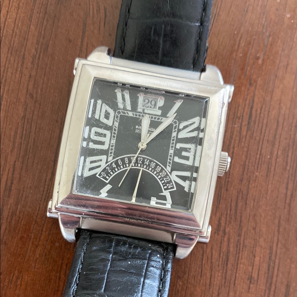 Vintage Margi Watch in Stainless Steel with Leather Band